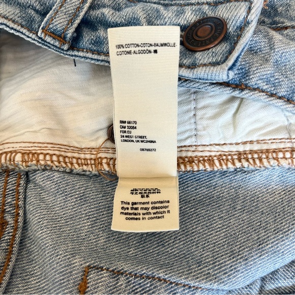 We The Free Button Fly Cut Off Denim Mini Skirt Size 30 - Picture 8 of 8